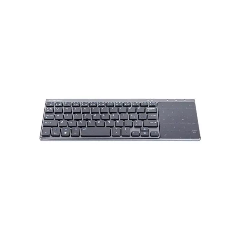Bezvadu RF pilna izmēra tastatūra TRACER TRAKLA46934, QWERTY angļu, 2,4 GHz nano uztvērējs, membrāna, melna/pelēka