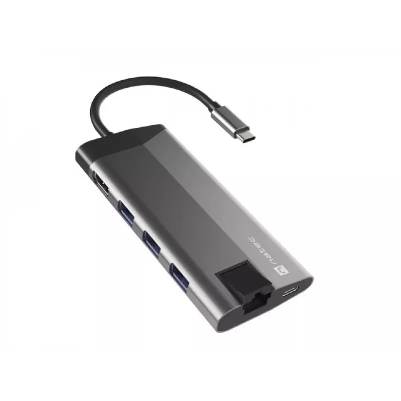 NATEC Fowler Plus USB Type-C Melns pelēka MicroSD SD Hub
