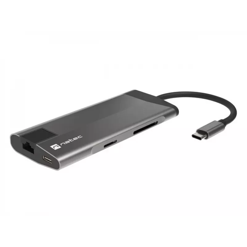 NATEC Fowler Plus USB Type-C Melns pelēka MicroSD SD Hub