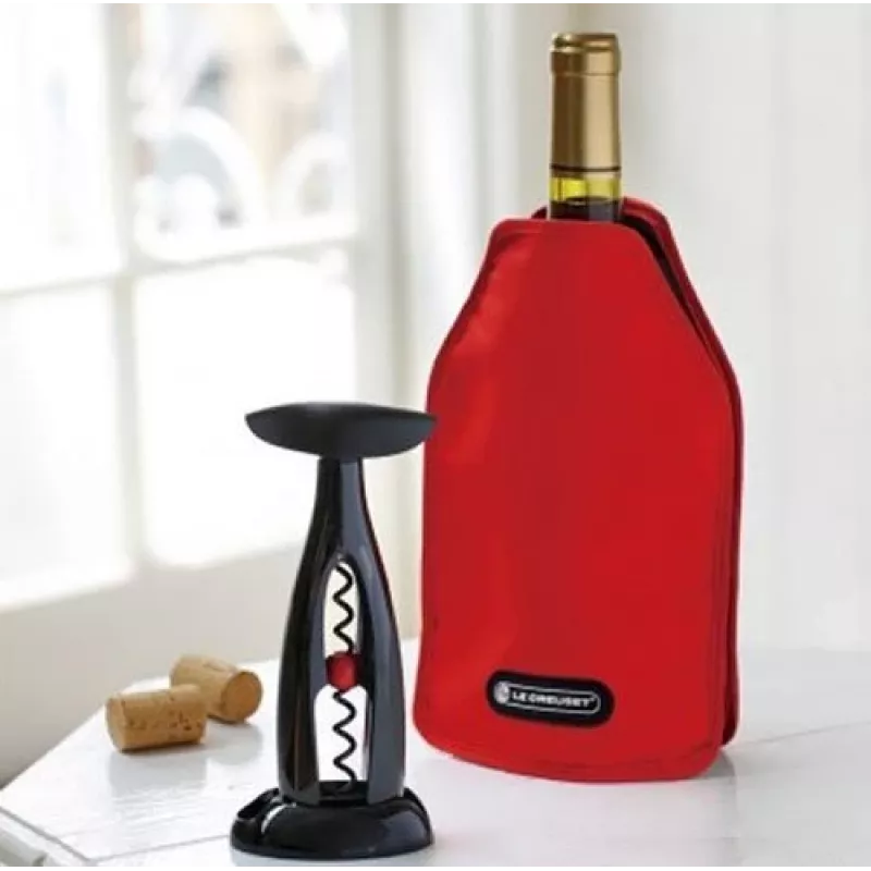 Le Creuset vīna pudeļu dzesēšanas uzmava — sarkana