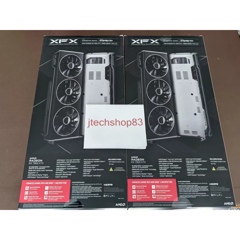 Grafikas karte XFX Radeon RX 7900 XTX 24 GB GDDR6, PCIe 4.0, 384 bitu, 355 W, 3x ventilatori