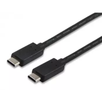 Equip USB 2.0 Type C kabelis, 1m, 1 m, USB C, USB C, USB 2.0, Male/Male, Melns