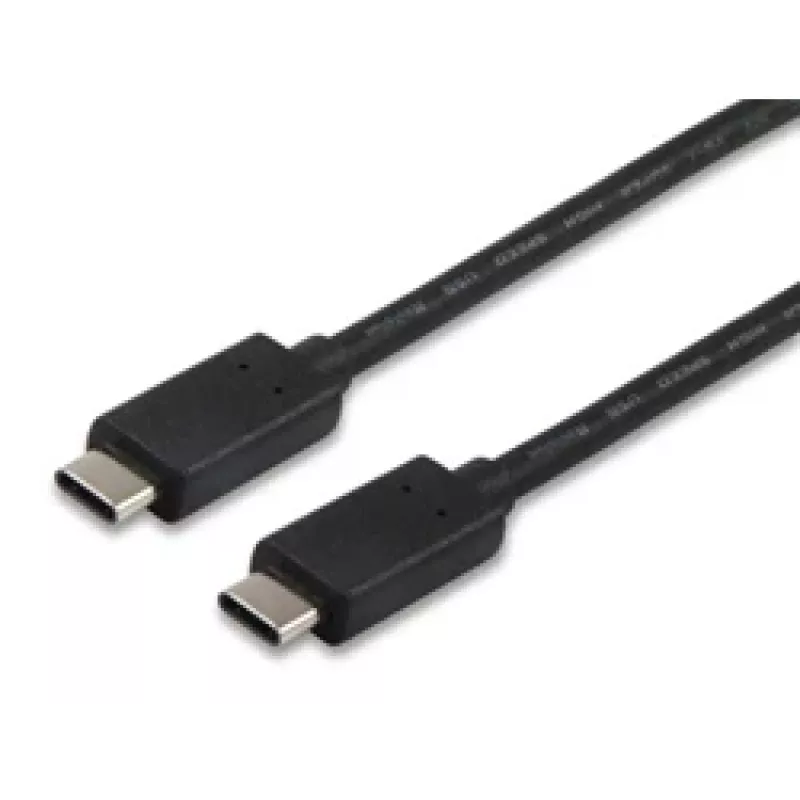 Equip USB 2.0 Type C kabelis, 1m, 1 m, USB C, USB C, USB 2.0, Male/Male, Melns