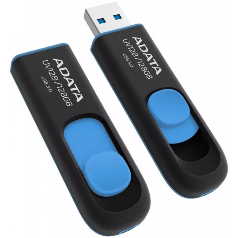 ADATA DashDrive UV128 128GB USB zibatmiņa USB Type-A 3.2 Gen 1 (3.1 Gen 1) Melns, Zils