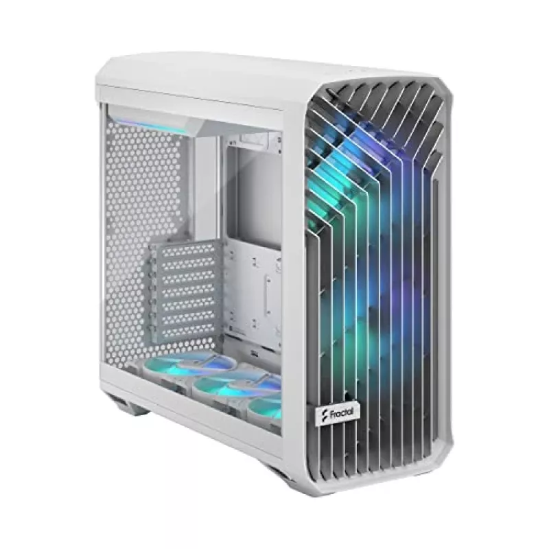 PC korpuss Fractal Design Torrent White — atbalsta ATX, EATX, microATX, ITX; 2x180 mm priekšējie ventilatori; 2.5 collu/3.5 collu sloti