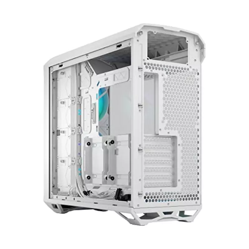 PC korpuss Fractal Design Torrent White — atbalsta ATX, EATX, microATX, ITX; 2x180 mm priekšējie ventilatori; 2.5 collu/3.5 collu sloti