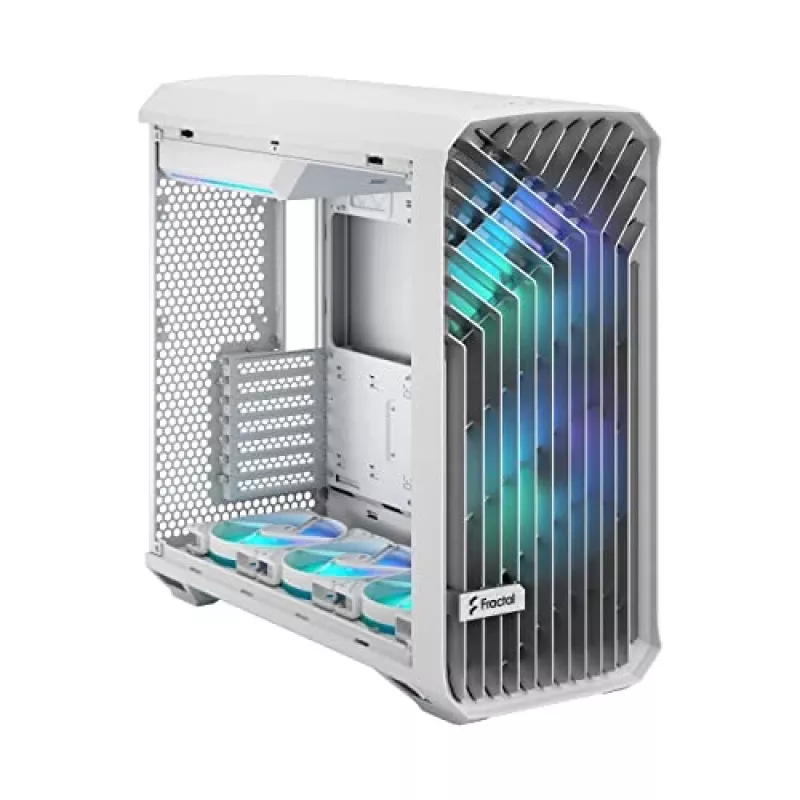 PC korpuss Fractal Design Torrent White — atbalsta ATX, EATX, microATX, ITX; 2x180 mm priekšējie ventilatori; 2.5 collu/3.5 collu sloti