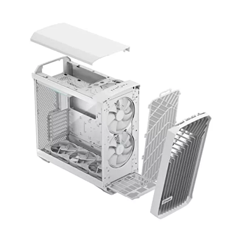 PC korpuss Fractal Design Torrent White — atbalsta ATX, EATX, microATX, ITX; 2x180 mm priekšējie ventilatori; 2.5 collu/3.5 collu sloti