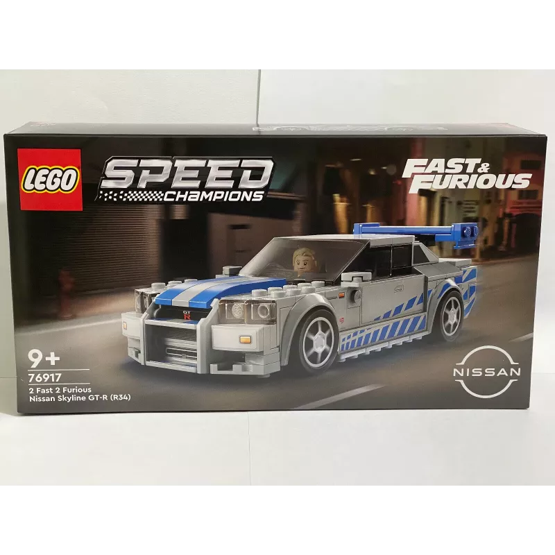 LEGO 76917 Speed Champions 2 Fast 2 Furious Nissan Skyline GT-R (R34) Auto rotaļlieta