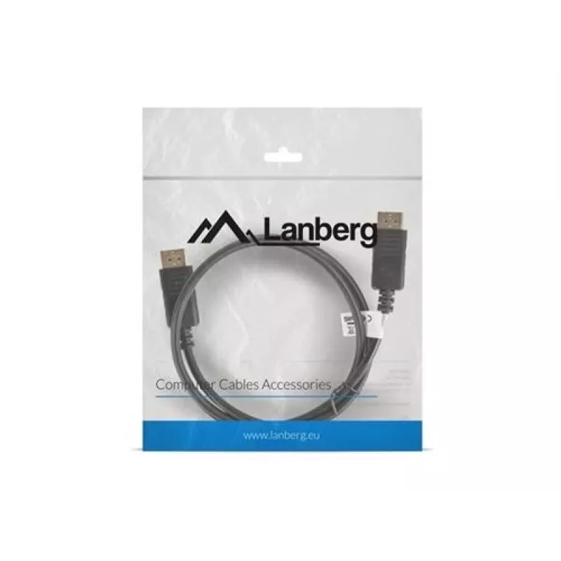 Lanberg DisplayPort Cable 19 Pin V1.2 4K, 1M | CA-DPDP-10CC-0010-BK | DisplayPort to DisplayPort