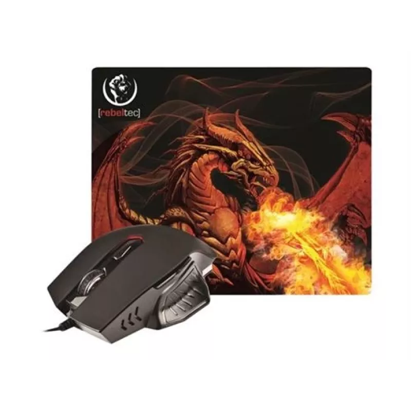 Rebeltec Red Dragon - optiskā pele - 6 pogas - vadu - USB
