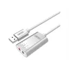 Audio pārveidotājs Unitek Y-247A, sudraba, USB Typee-A savienotājs, kompakts 12×28×46 mm