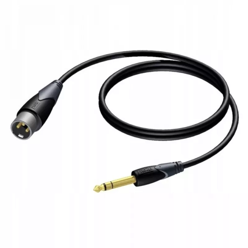 Audio kabelis Procab XLR vīrišķais uz 6,3 mm (1/4 collas) ligzdas vīrišķo, stereo, 3 m