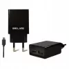 Ceļojumu lādētājs Beline Beli0011 — 2×USB pieslēgvietas, microUSB kabelis, 2A izeja, melns