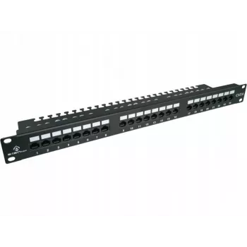 Plākšņu panelis Alantec PK001 24 portu UTP Cat.6 1U 19 collu – 24x RJ45, U/UTP (UTP), melns