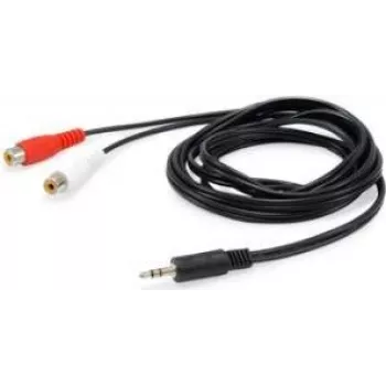 Equip 147093 audio kabelis 250 m 2 x RCA 3.5mm melns
