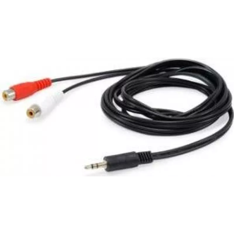 Equip 147093 audio kabelis 250 m 2 x RCA 3.5mm melns