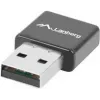 USB bezvadu tīkla adapteris LANBERG NC-0300-WI, 2x iekšējās antenas 2 dBi, USB 2.0, līdz 2400 Mbit/s, melns