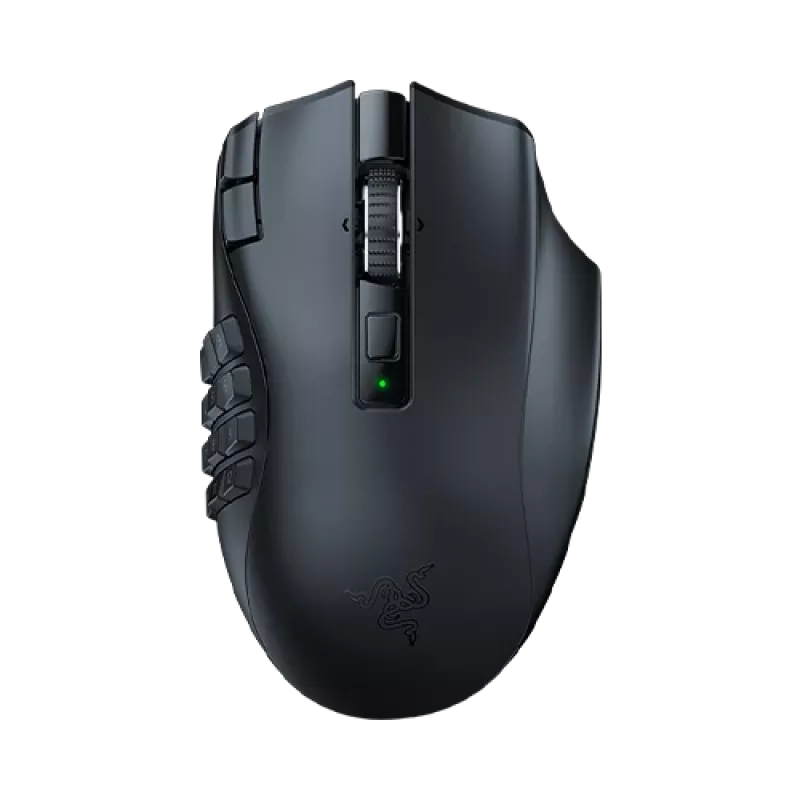Spēļu pele Razer Naga V2 HyperSpeed RF bezvadu + Bluetooth, labā roka, 30000 DPI, optiskā, melna