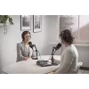 Studijas mikrofons RØDE PodMic USB — kardioīds XLR/USB, 24 bitu/48 kHz, USB-C, austiņu izeja, rotējoša skaļuma poga, melns