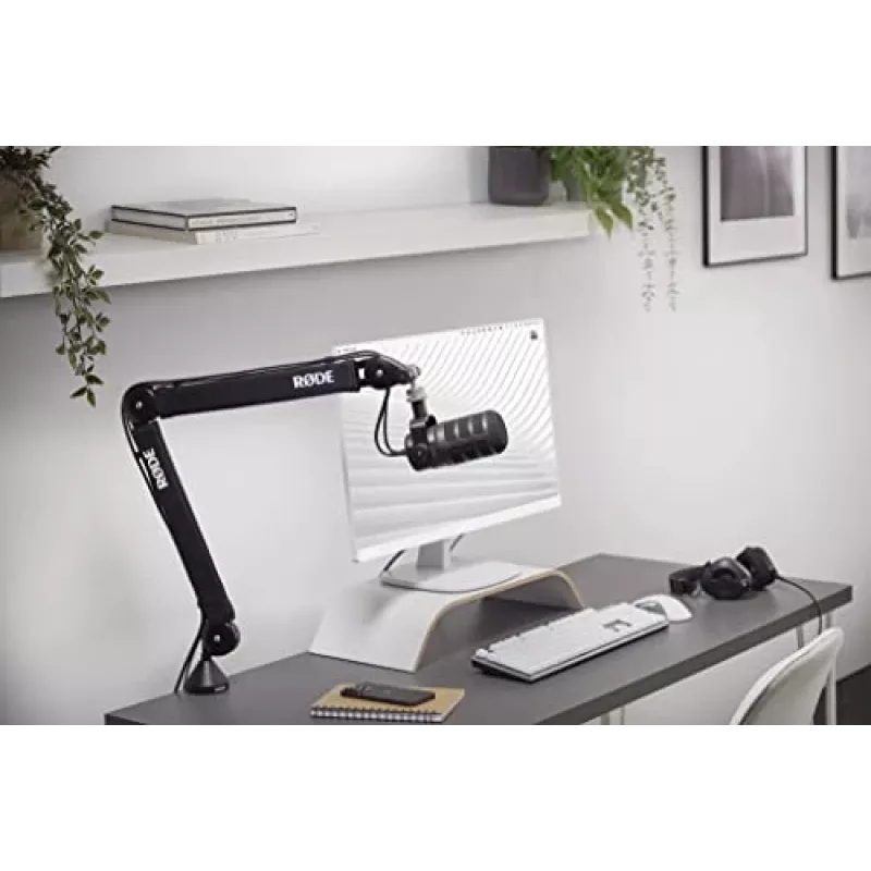 Studijas mikrofons RØDE PodMic USB — kardioīds XLR/USB, 24 bitu/48 kHz, USB-C, austiņu izeja, rotējoša skaļuma poga, melns