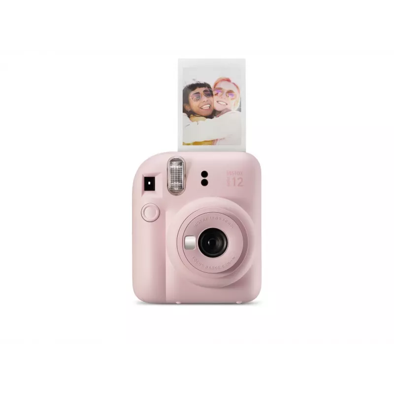 Momentfoto kamera Fujifilm Instax Mini 12 Rozā — attēls 86×54 mm, filma 62×46 mm, fokusa attālums 60 mm