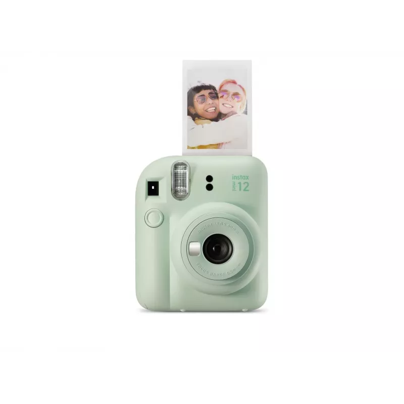 Momentšāvuma kamera Fujifilm Instax Mini 12 Zaļa — attēls 86x54 mm, filmiņa 62x46 mm, 60 mm ekv. fokusa attālums