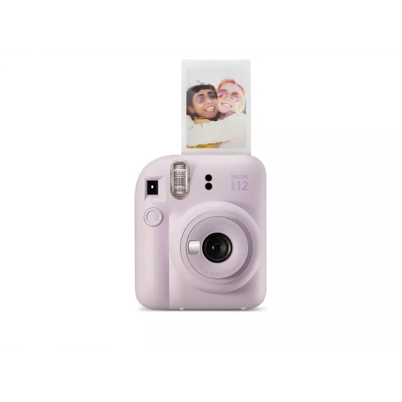 Momentānās drukas fotoaparāts Fujifilm Instax Mini 12 violeta — bilde 86×54 mm, filma 62×46 mm, fokusa attālums 60 mm