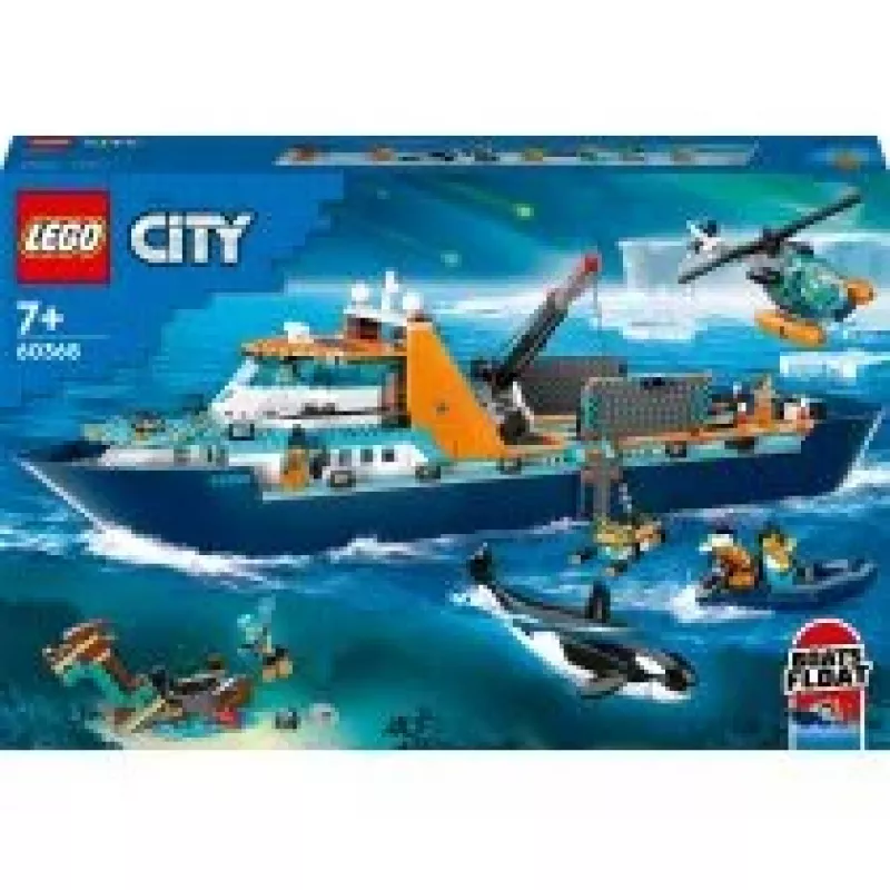 Konstrukciju rotaļlieta LEGO City Arktikas izpētes kuģis 60368 — 815 gab., 7+ gadi, ietver 4 minifigūras