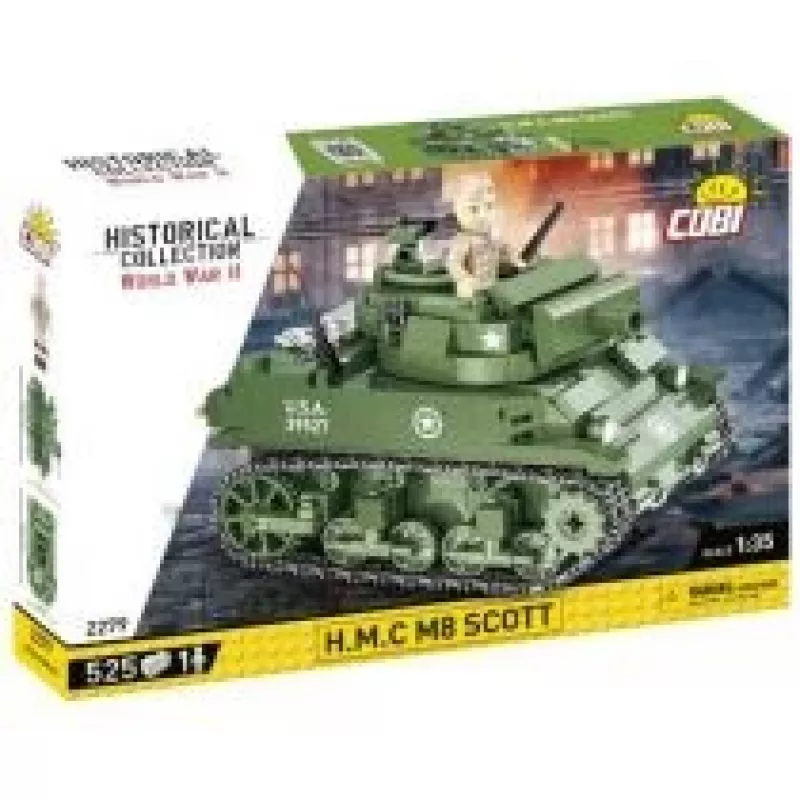 Celtniecības bloki COBI H.M.C M8 Scott 525 gab. Otrais pasaules karš