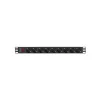 Strāvas sadales bloks LANBERG PDU-09F-0300-BK — 9x Type F rozetes, 3 m kabelis, alumīnija korpuss, 10 A