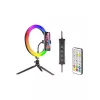 Gredzena lampa RGB 26cm ar statīvu