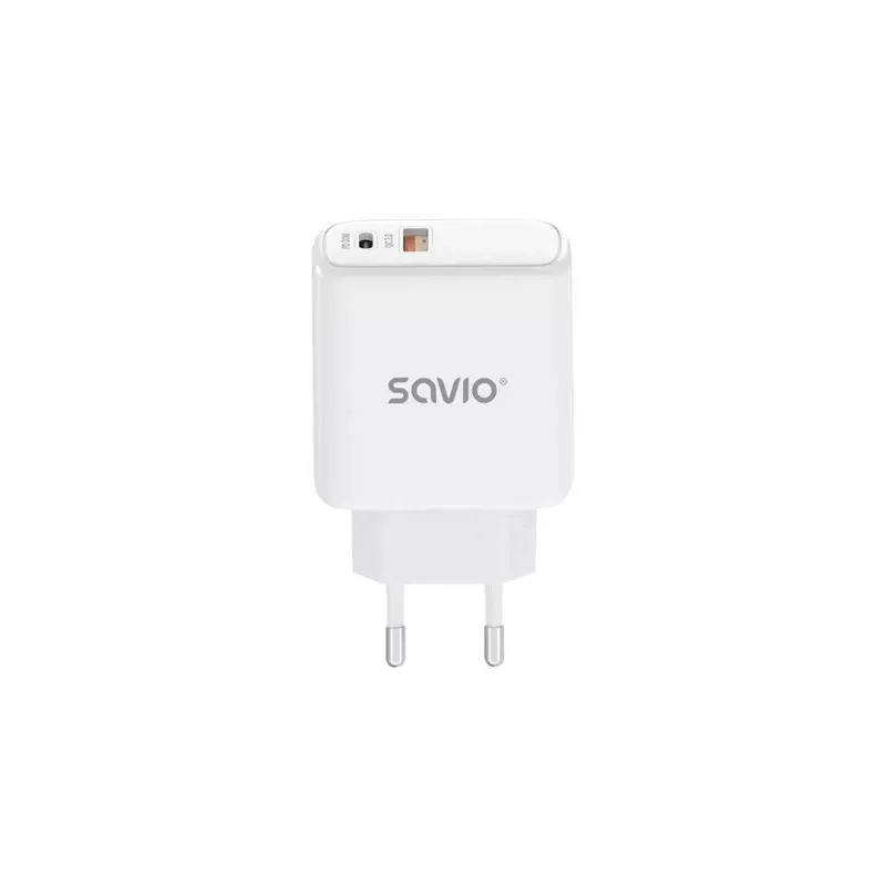 SAVIO LA-06 USB Type A & Type C Quick Charge Power Delivery 3.0 iekštelpu lādētājs