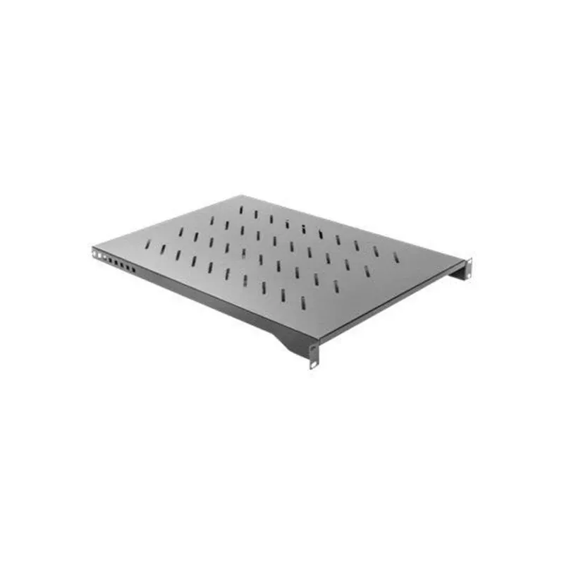 Rack shelf LANBERG AK-1010-B for 19 inch cabinets, 1U, 482.6×750×45 mm, max load 15 kg, Melns