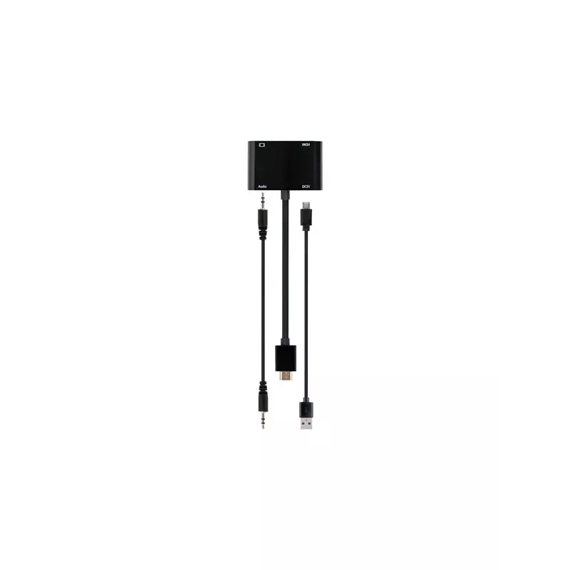 HDMI uz VGA adapteris GEMBIRD A-HDMIM-HDMIFVGAF-01, HDMI vīrišķais uz VGA izeju, 0,15 m, melns