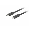 USB C uz USB C kabelis LANBERG CA-CMCM-32CU-0010-BK — USB 3.2 Gen 2, 1 m, melns, 100 W uzlāde, 4K video