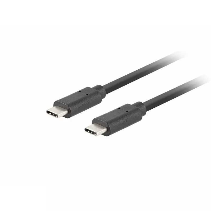 USB C uz USB C kabelis LANBERG CA-CMCM-32CU-0010-BK — USB 3.2 Gen 2, 1 m, melns, 100 W uzlāde, 4K video