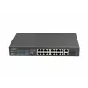 Nepārvaldāms slēdzis LANBERG RSFE-16P-2C-250 — 18 portu Gigabit, 16x PoE+ (30W), 2x SFP, 250W, 1U, metāls, stiprināšana statīvā