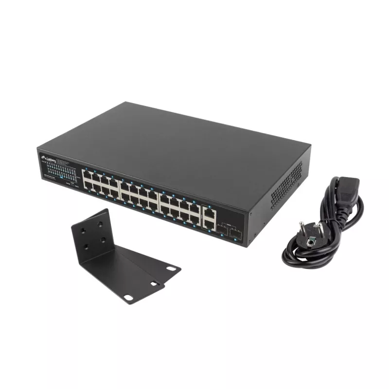 Nepārvaldāms LANBERG slēdzis RSGE-24P-2GE-2S-360 ar 24 RJ-45 Ethernet portiem