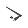 Iekšējā WLAN karte LANBERG NC-1200-WIE — Divu joslu USB WLAN adapteris, RTL8812BU, līdz 1200 Mbit/s, ārējās 2x2 antenas (5 dBi), melna
