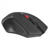 Bezvadu optiskā pele DEFENDER ACCURA MM-275 RF, abpusēja, 1600 DPI, USB RF uztvērējs, 5–6 pogas, melna/sarkana