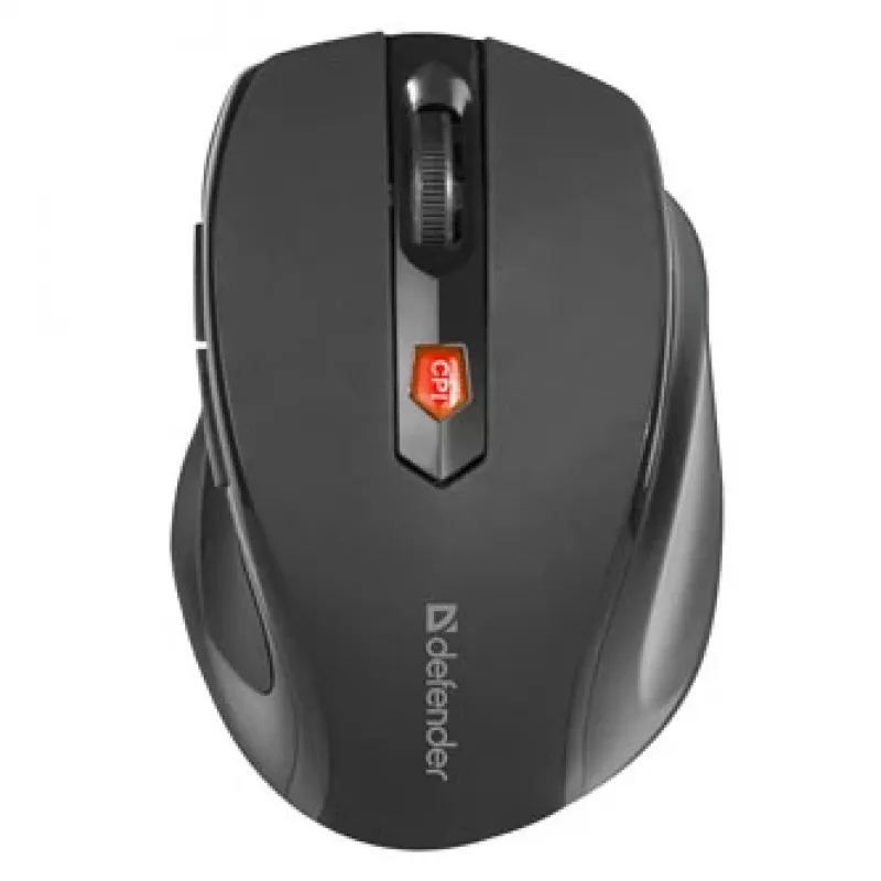 Bezvadu RF optiskā labās rokas pele DEFENDER ULTRA MM-315 — 1600 DPI, 6 pogas, USB uztvērējs, melna