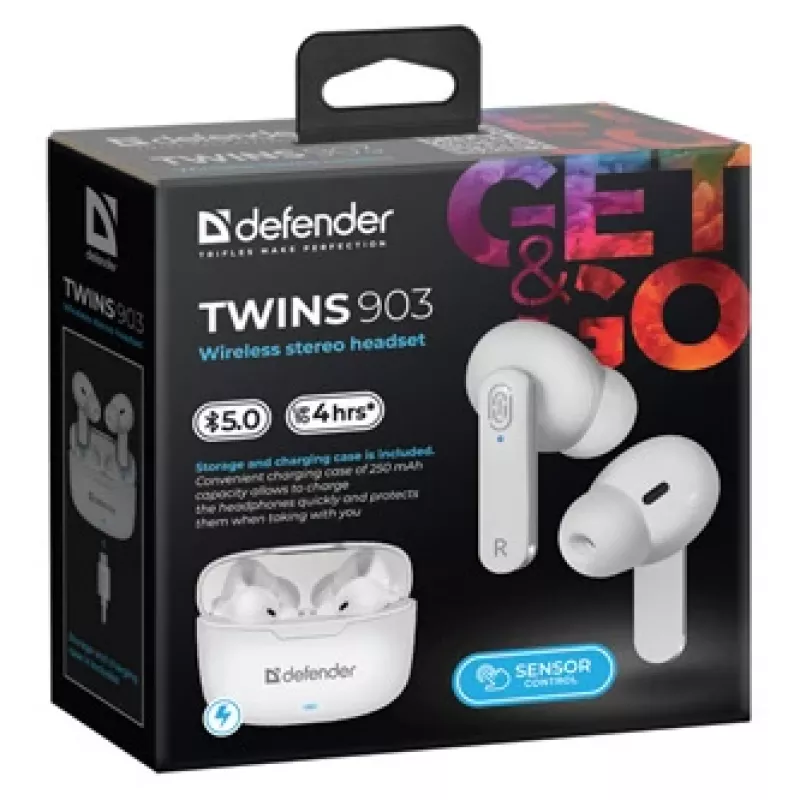 Defender TWINS 903 Bluetooth austiņas, baltas