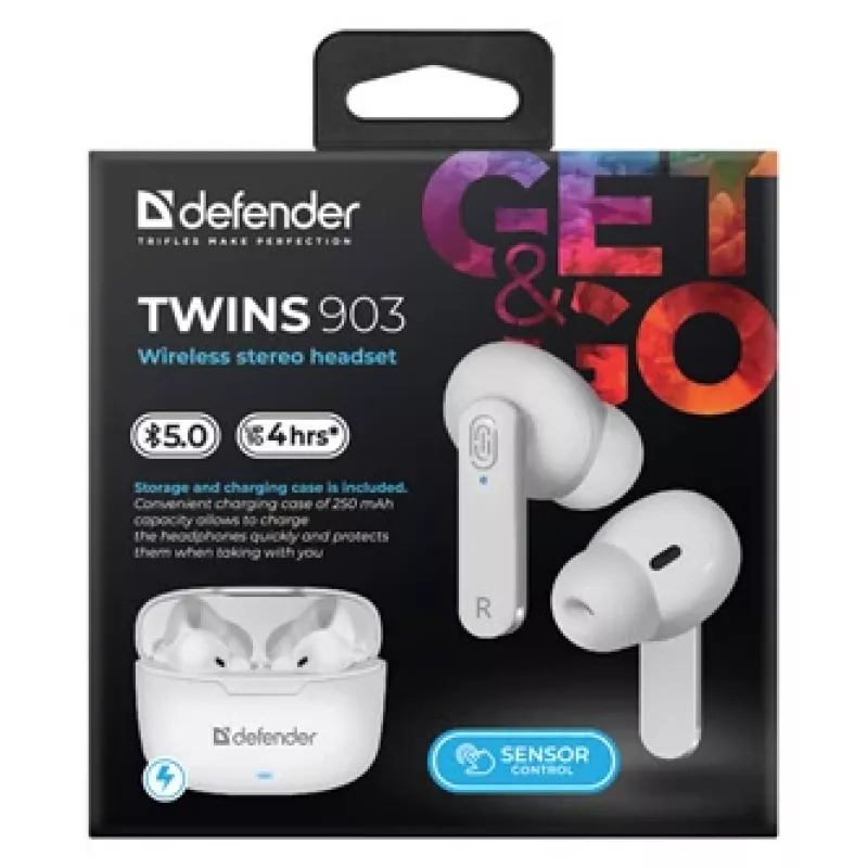Defender TWINS 903 Bluetooth austiņas, baltas