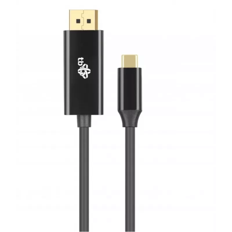 USB-C uz DisplayPort kabelis TB AKTBXVDUSBCDP2B 2 m — melns