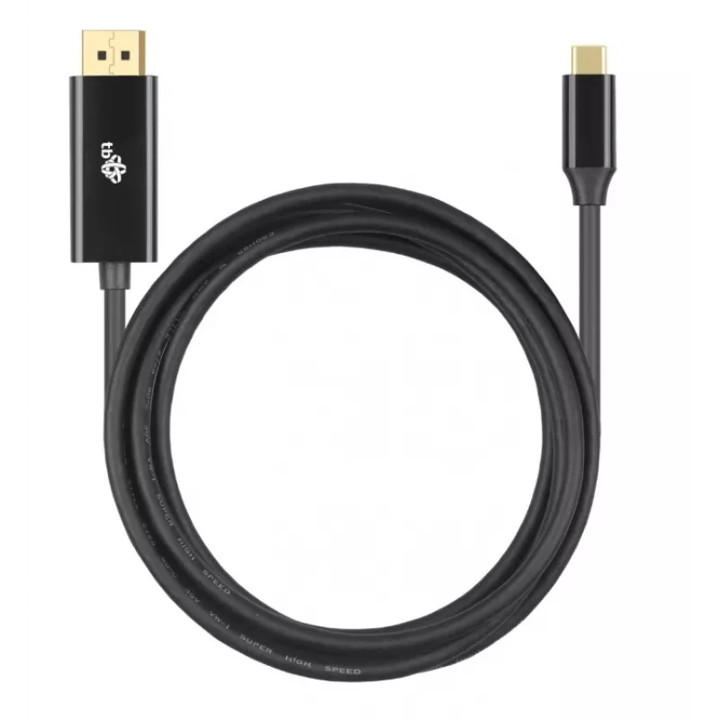 USB-C uz DisplayPort kabelis TB AKTBXVDUSBCDP2B 2 m — melns
