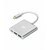 USB C adaptera centrmezgls TB AKTBXVAU3HMPDAV — 3-in-1: HDMI + USB-A + USB-C PD, sudraba