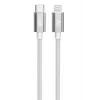 TB kabelis USB-C - Lightning braided 1m, Sudraba