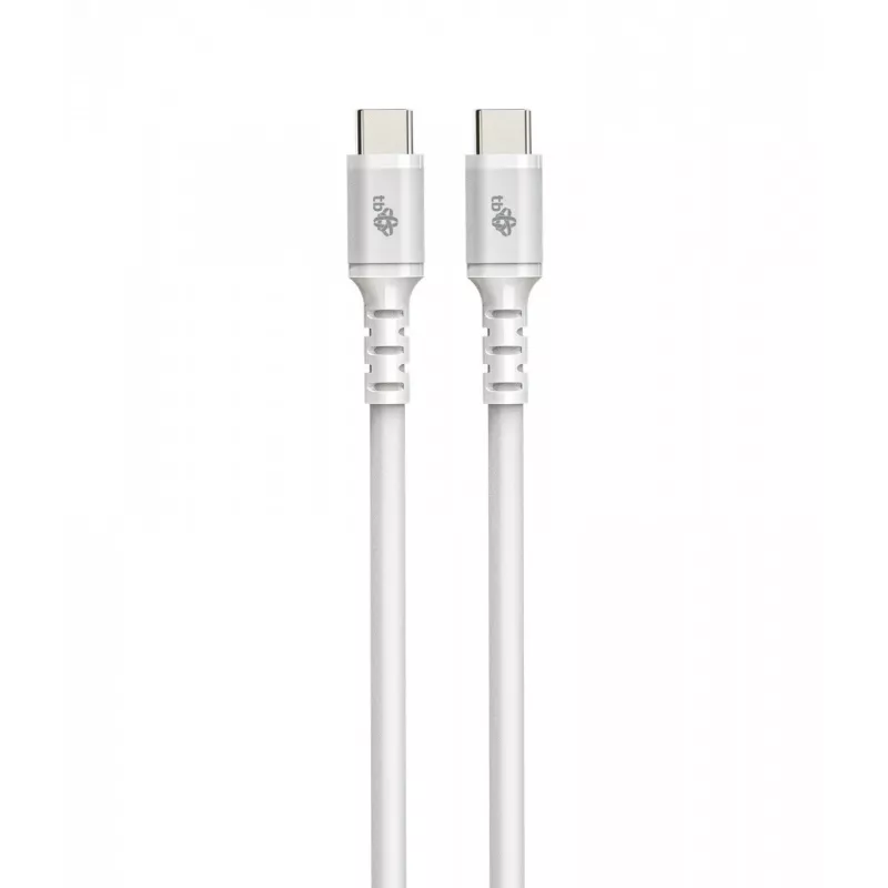 USB C - USB C kabelis 1m. silicone Balts