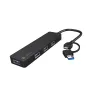 USB centrmezgls NATEC Mayfly USB 3.2 Gen 1 Type-A Type-C 5000 Mbit/s Melns